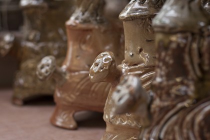 Candleholders, wood-fired salt-glaze