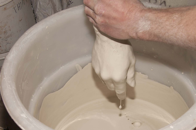 Clay slip stirring