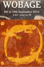 h'Art exhibition, earthenware lizard