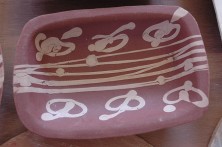 Slip decorated baker earthenware